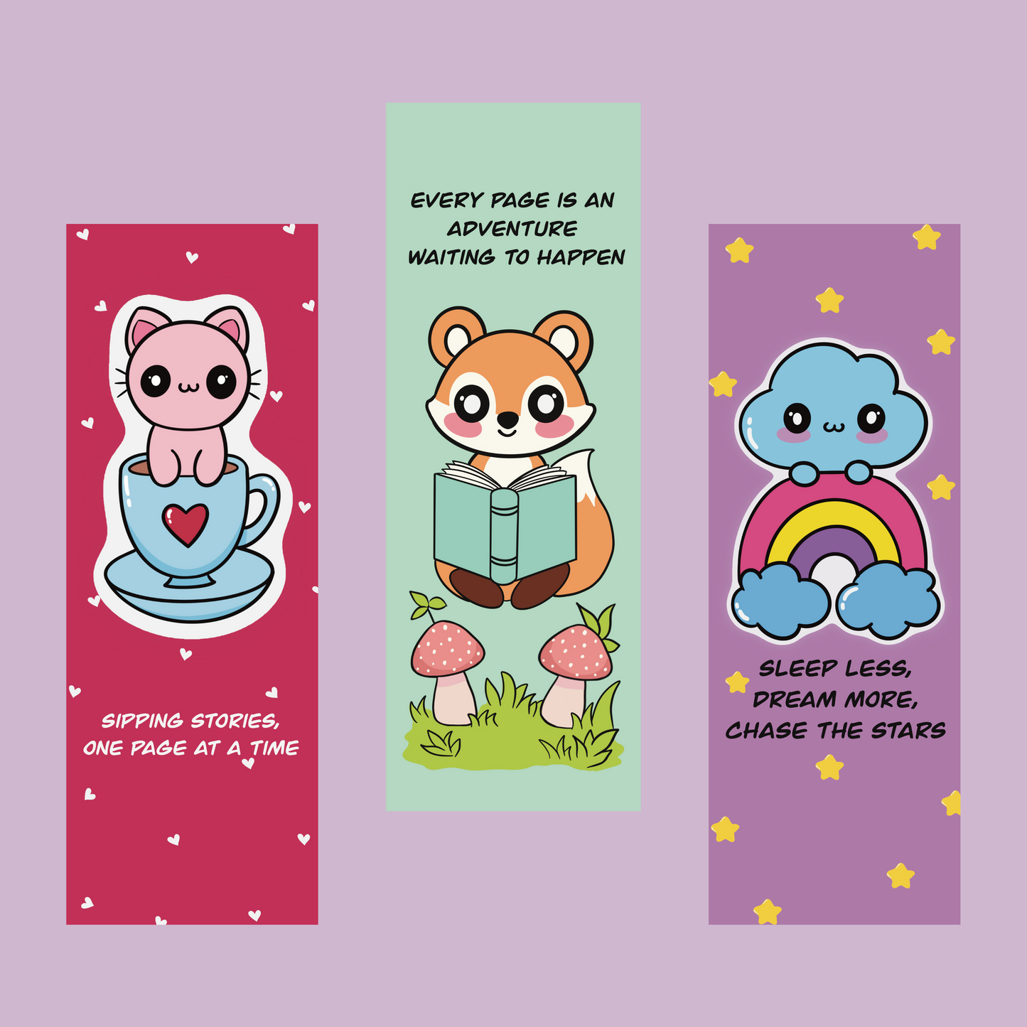 Whimsical Charm Bookmarks - Pack of 3