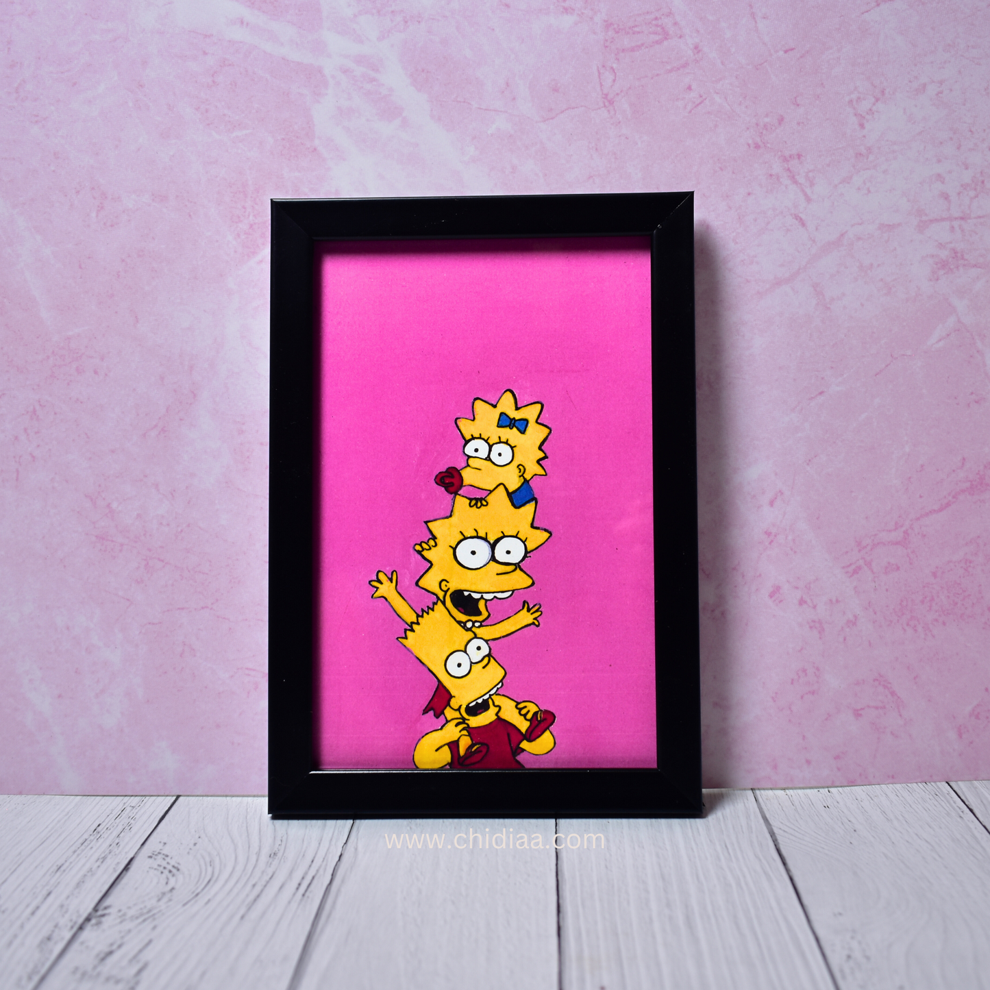 Fun Cartoon Trio - Framed Handmade Painting