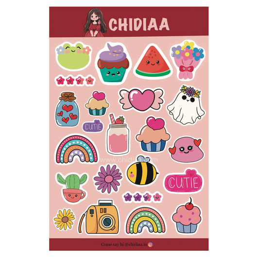 A4 Size Sticker Sheet – Vibrant & Durable Stickers for Journals, Laptops & More